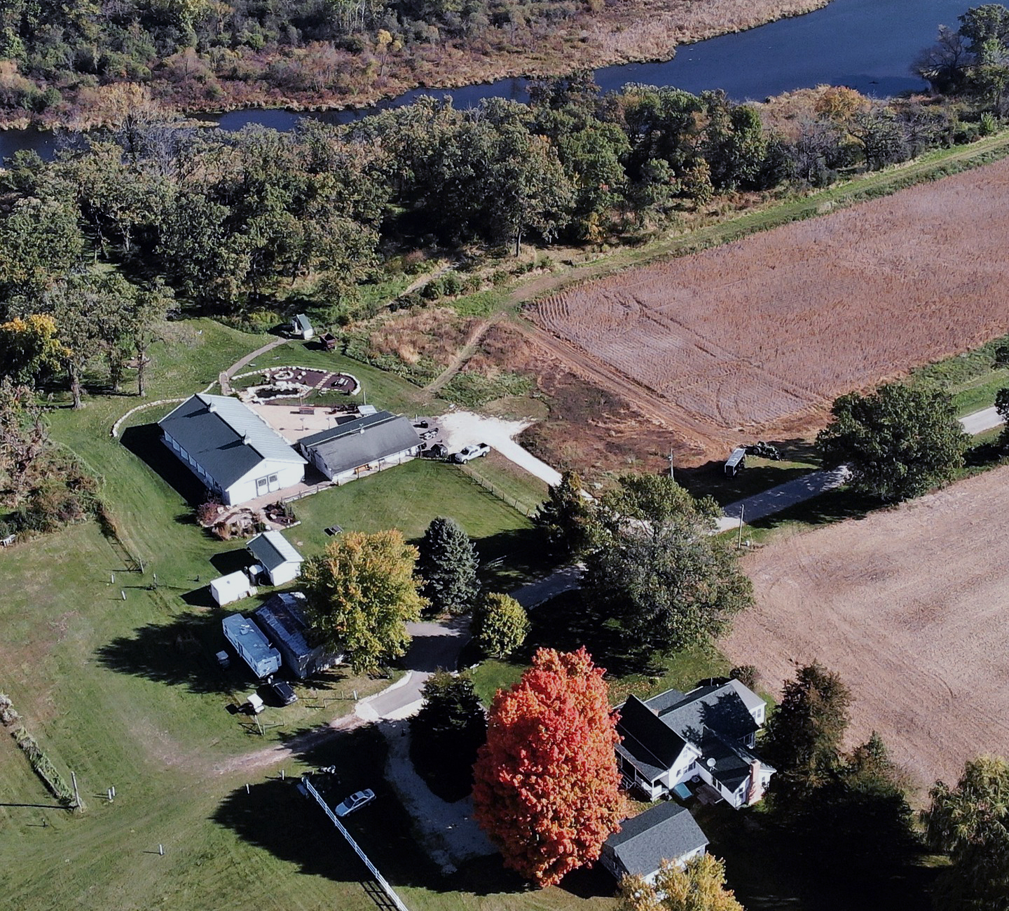 Old Coon Creek Inn Beloit, WI Wedding Venue Arial View